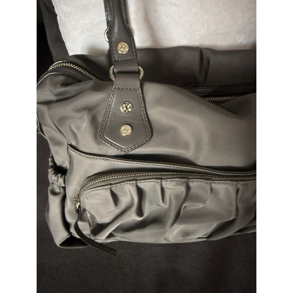 MZ Wallace Gray Nylon and Leather Bedford Jane Shoulder Bag with Zip Pouch - Picture 4 of 16